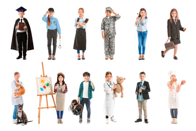 Kid's dressed up as careers