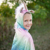 Great Pretenders - Rainbow Reversible Unicorn Dragon Cape - Size 4-6