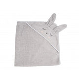 Kikadu - Hooded Bath Towel - Rabbit - Silver Grey