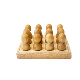 Large Natural Wooden People on Tray